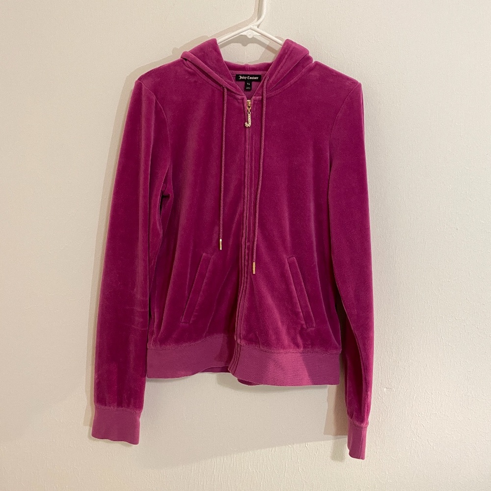 Purple Velour Juicy Couture Track Jacket Size XL